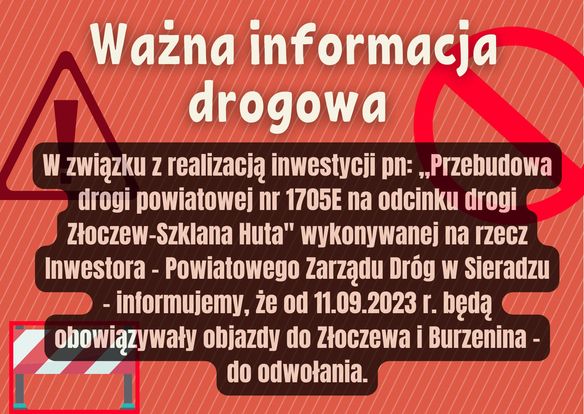 Utrudnienia w ruchu na ulicy Burzenińskiej