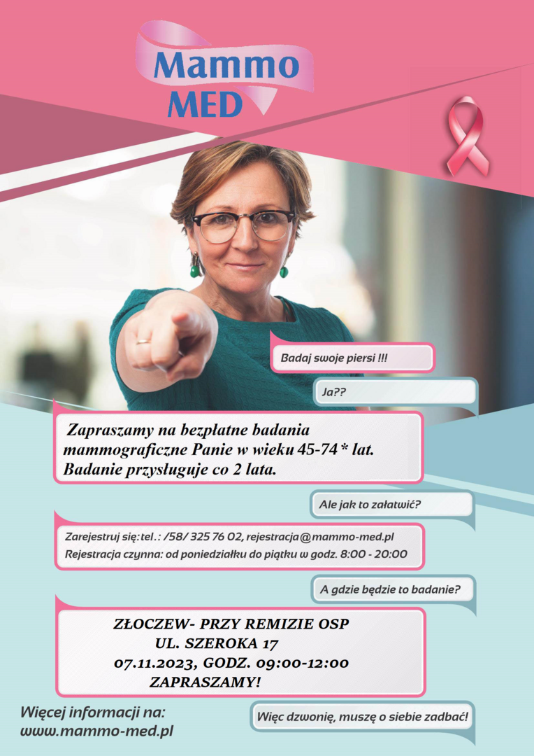 Bezpłatna mammografia Plakat