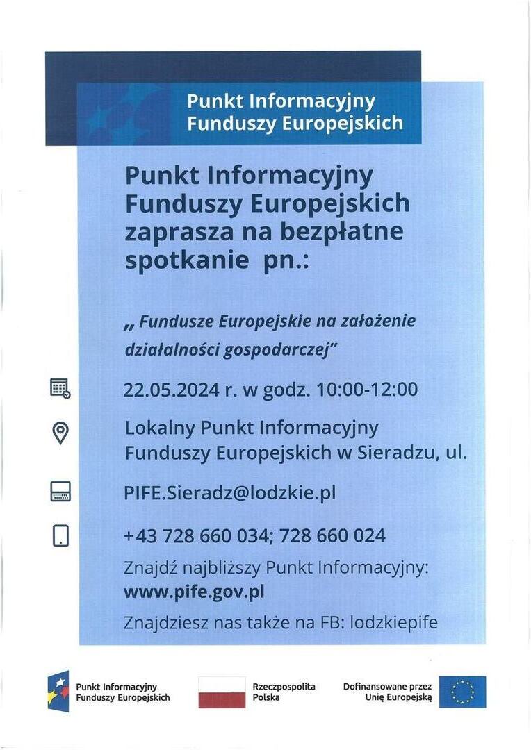 Plakat Fundusze Europejskie
