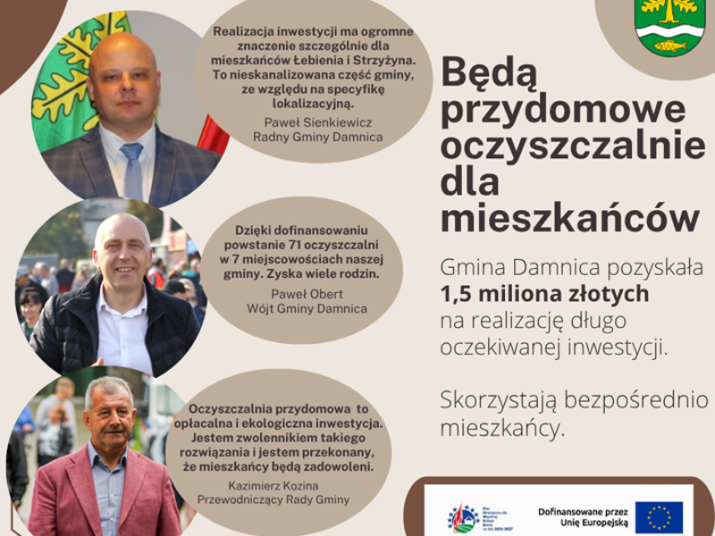 Damnica dostanie 71 przydomowych oczyszczalni. Jest 1,5 mln zł dofinansowania