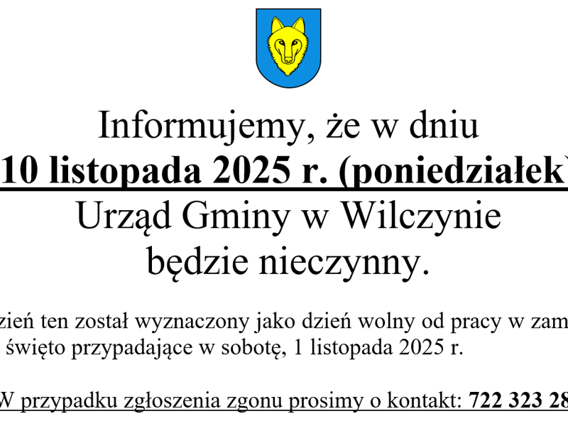 informacja urząd nieczynny