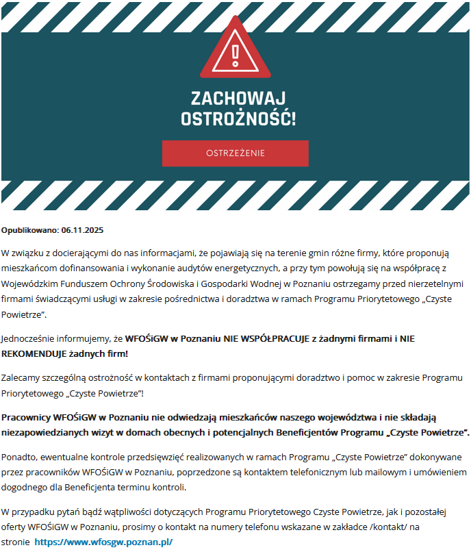 ostrzeżenie wfosigw poznna