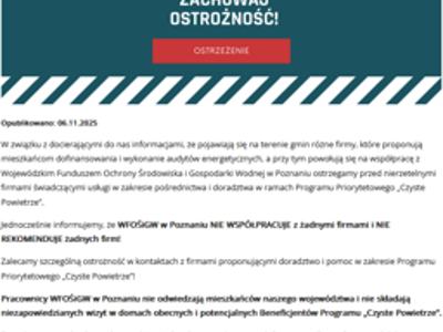 ostrzeżenie wfosigw poznna
