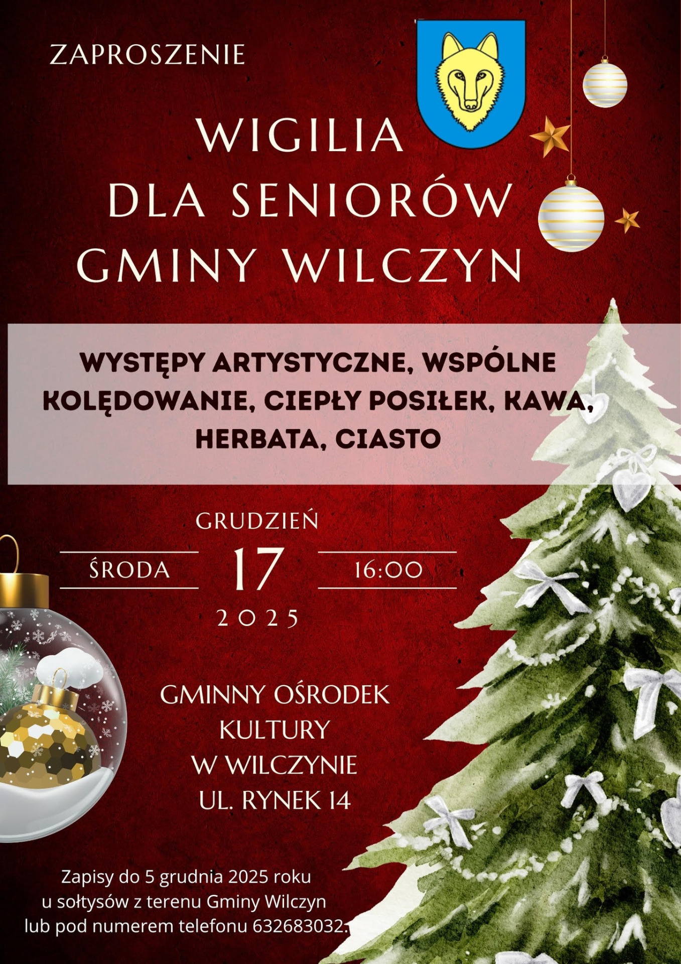 plakat wigilia dla seniorów
