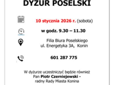 plakat dyżur poselski T. Tomaszewski