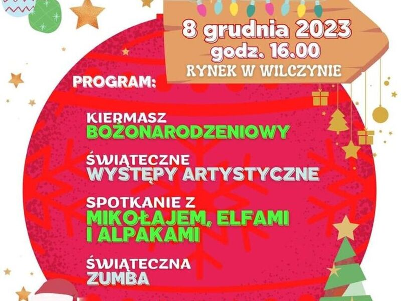 MIKOŁAJKI 2023 - 8 grudnia 2023 r., godz. 16.00 - RYNEK W WILCZYNIE