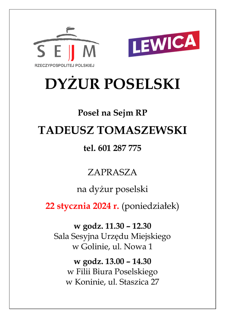 Plakat informacyjny