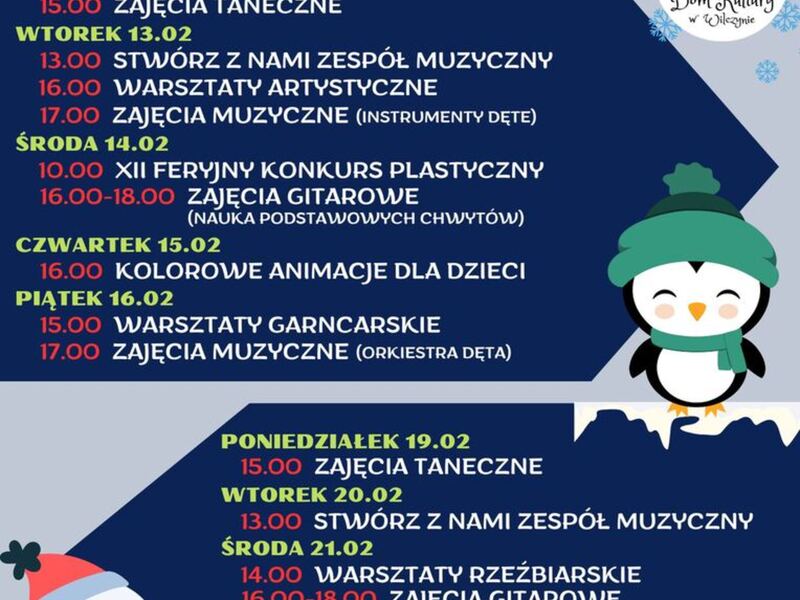 Ferie 2024 - program zajęć dla dzieci