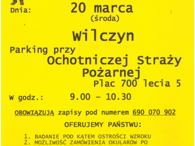Bezpłatne komputerowe badanie wzroku 20.03.2024 r.