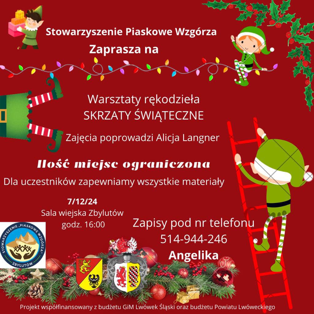 Skrzaty świąteczne, czyli warsztaty rękodzieła w Zbylutowie.
