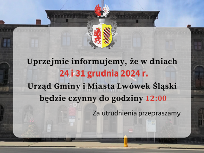 24 i 31 grudnia UGiM czynny do 12:00