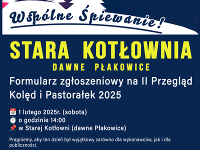 FORMULARZ ZGŁOSZENIOWY NA II PRZEGLĄD KOLĘD I PASTORAŁEK
