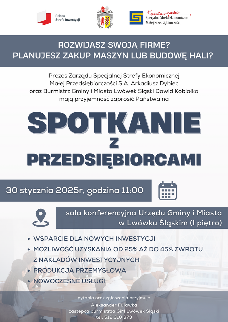 ZAPRASZAMY NA SPOTKANIE Z PRZEDSIĘBIORCAMI