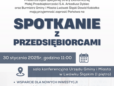 ZAPRASZAMY NA SPOTKANIE Z PRZEDSIĘBIORCAMI