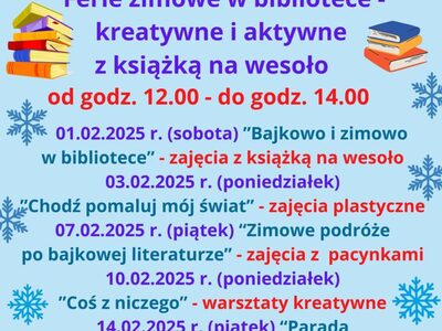 Oferta Biblioteki w Kotliskach na ferie