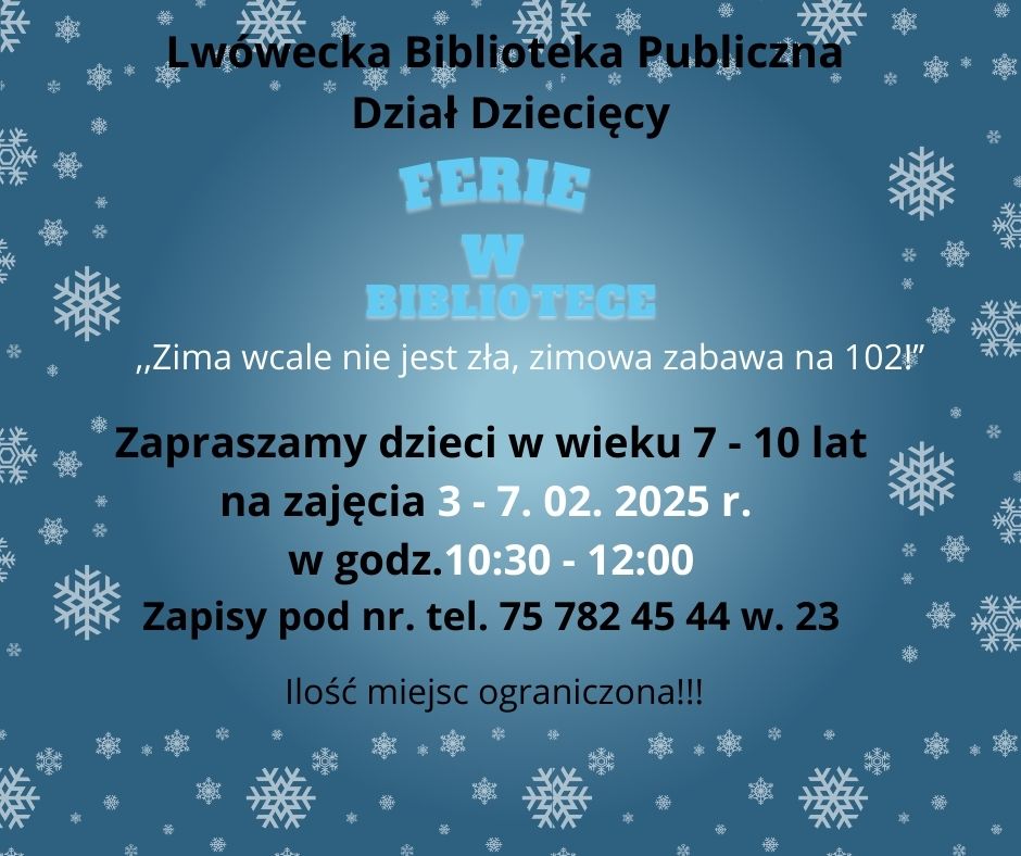 Oferta Biblioteki Dziecięcej na ferie