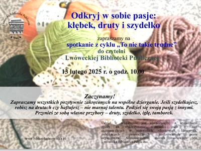 Kłębek, druty i szydełko w Lwóweckiej Bibliotece Publicznej