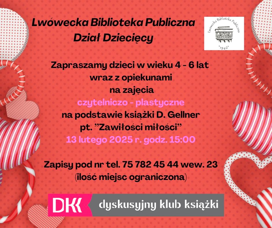Biblioteka Dziecięca zaprasza za zajęcia czytelniczo-plastyczne