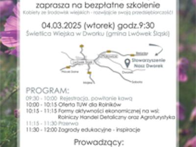 Bezpłatne szkolenie dla Pań w Dworku