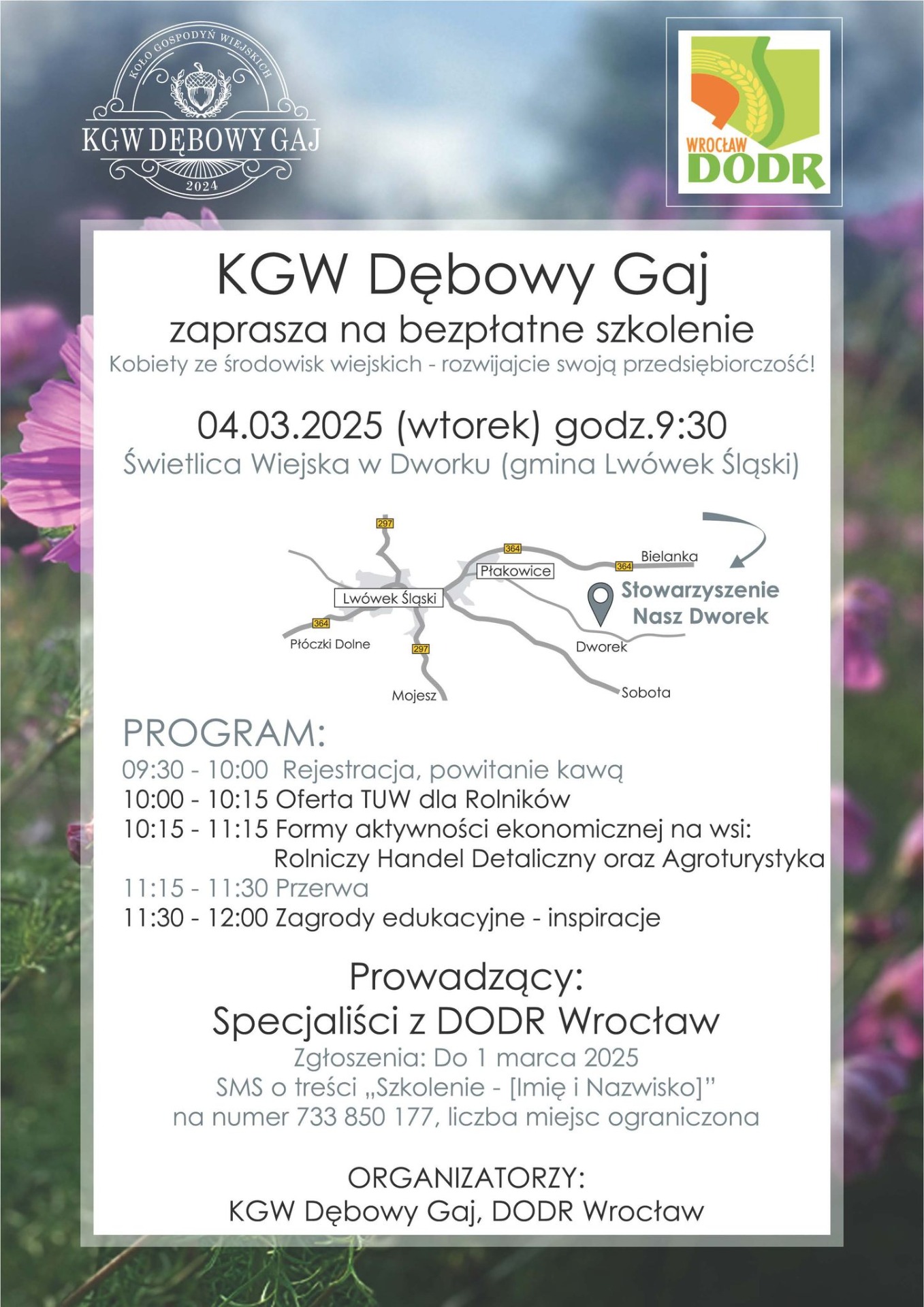Bezpłatne szkolenie dla Pań w Dworku