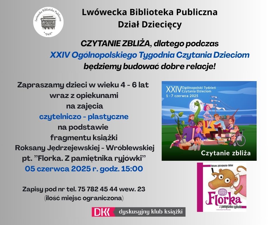 LWÓWECKA BIBLIOTEKA ZAPRASZA DZIECI