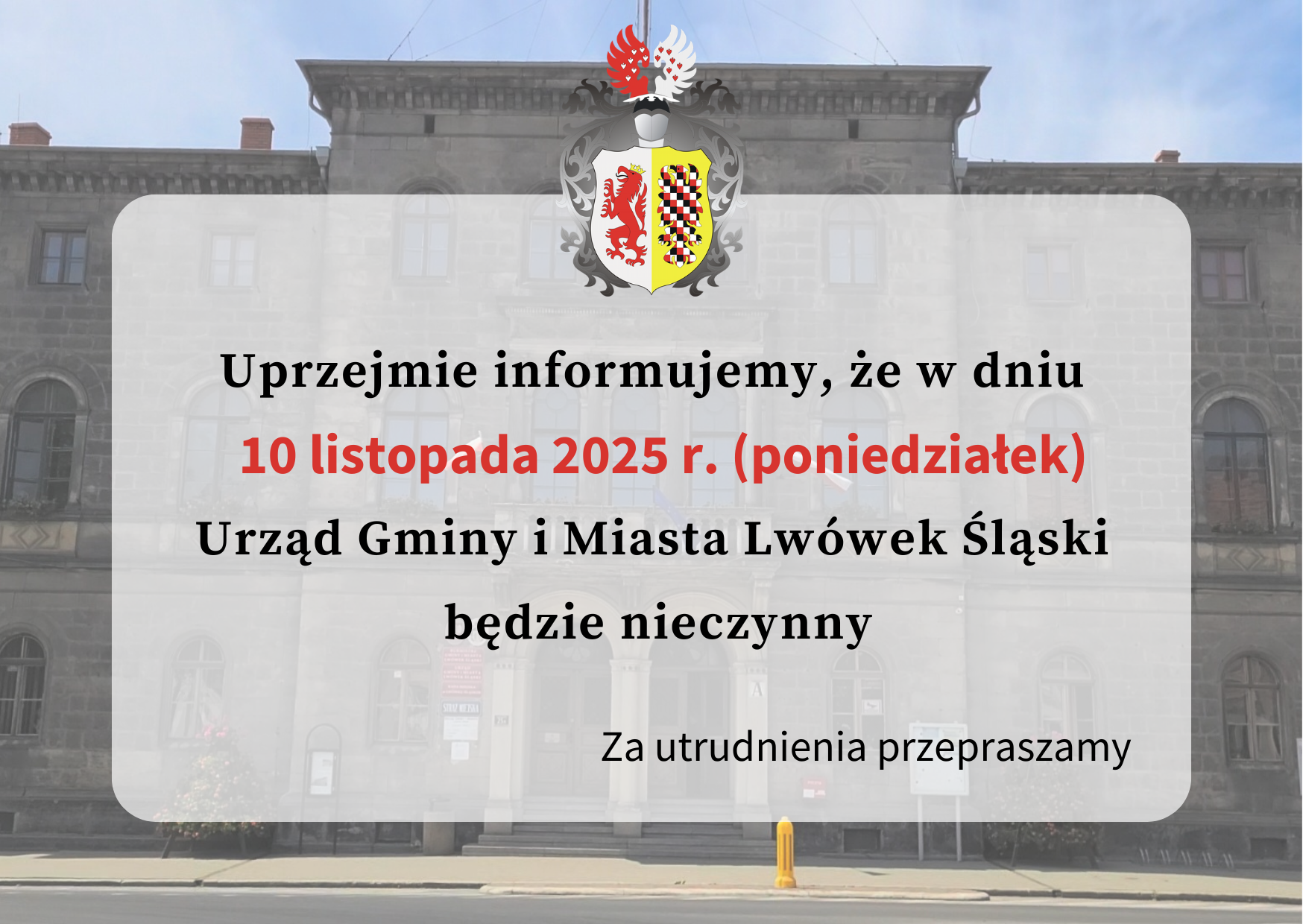 Urząd Gminy i Miasta Lwówek Śląski  będzie nieczynny