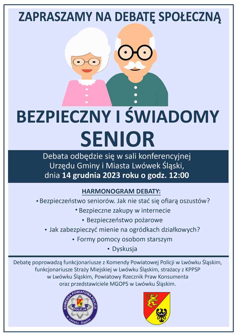 Plakat Bezpieczny Świadomy Senior
