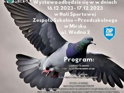 Plakat wystawy gołębi w Mirsku
