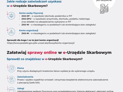 Afisz z usługami online e-Urzędu Skarbowego