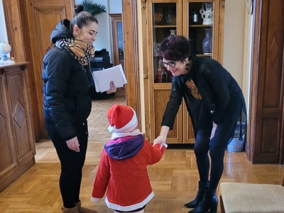 Pani Burmistrz i przedszkolak w Urzędzie Gminy i Miasta Lwówek Śląski