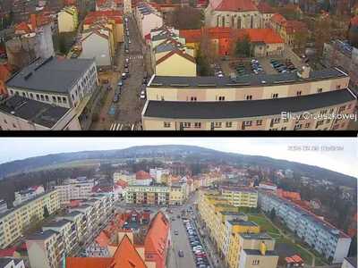 Widok z kamer na wieży ratusza w Lwówku Śląskim