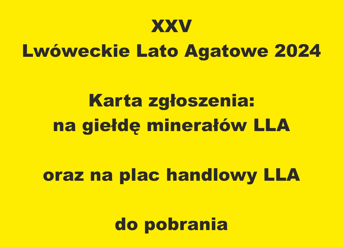 XXV Lwóweckie Lato Agatowe - karty zgłoszenia do pobrania