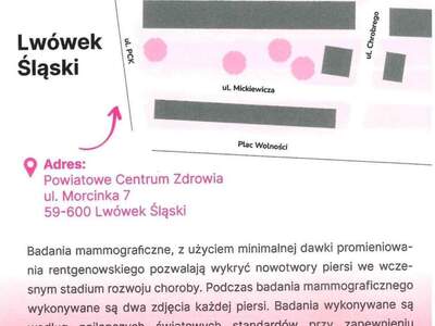 Afisz zachęcający do badań mammograficznych