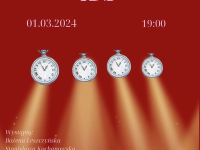 Afisz spektaklu pt. Czas zatarł ślad