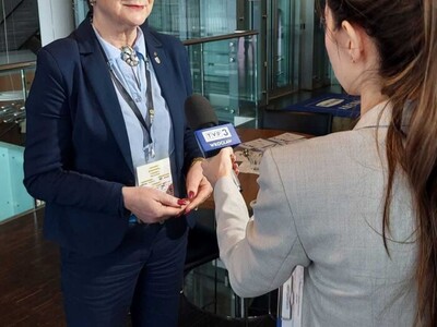Burmistrz Mariola Szczęsna udziela wywiadu TVP3
