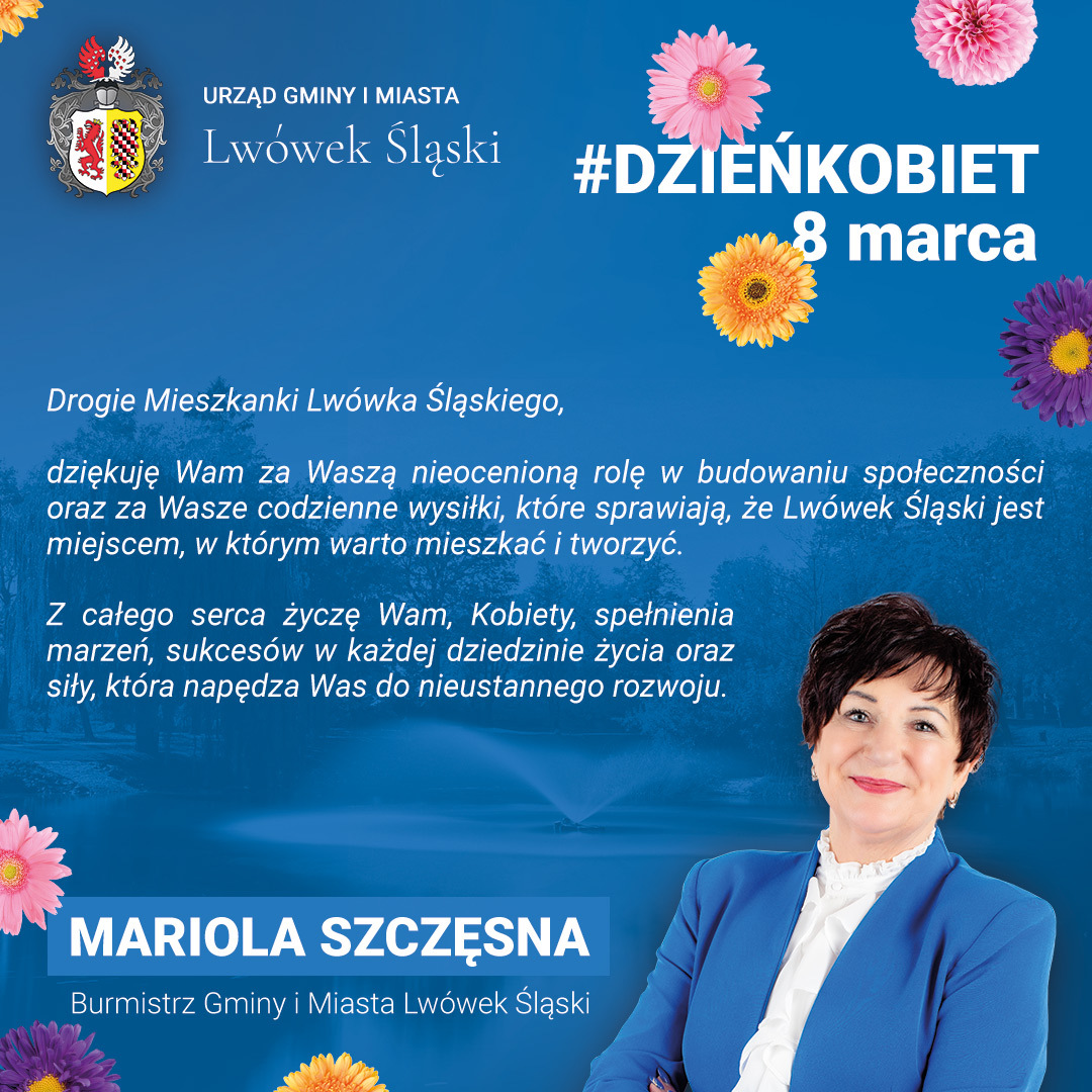 ŻYCZENIA PANI BURMISTRZ Z OKAZJI DNIA KOBIET