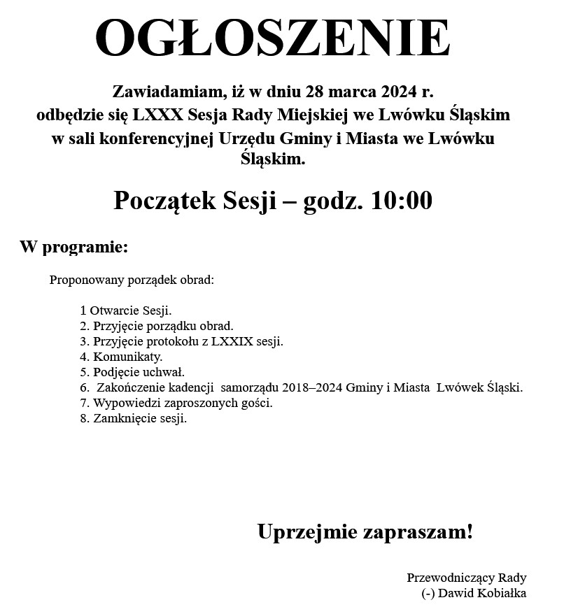 OGŁOSZENIE