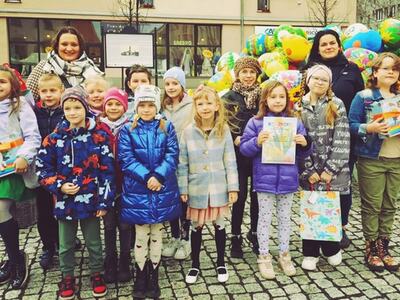 Nagrodzeni za II miejsce uczniowie Szkoły Podstawowej nr 1 w Lwówku Śl.