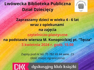 3 KWIETNIA DZIEŃ TĘCZY W BIBLIOTECE DZIECIĘCEJ