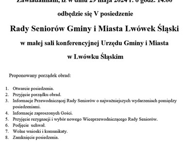 posiedzenie Rady Seniorów Gminy i Miasta Lwówek Śląski