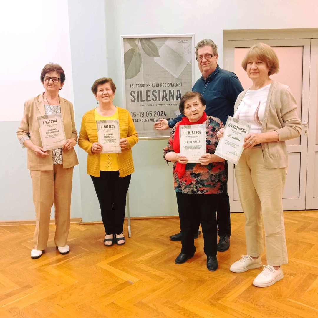 I MIEJSCE W KONKURSIE LITERACKIM DLA PANI KRYSTYNY SKWARKOWSKIEJ.