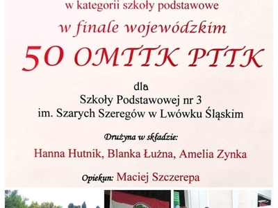MŁODZI TURYŚCI Z SP3 WICEMISTRZAMI WOJEWÓDZTWA