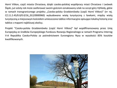 Projekt Czesko – polska Grzebieniówka (część Horní Vítkov)