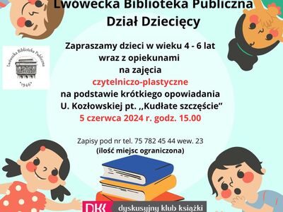 Zajęcia dla dzieci w wieku 4-6 lat w Lwóweckiej Bibliotece Publicznej