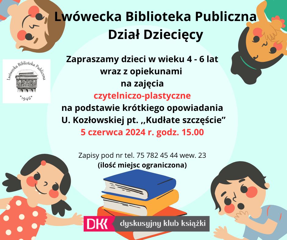 Zajęcia dla dzieci w wieku 4-6 lat w Lwóweckiej Bibliotece Publicznej