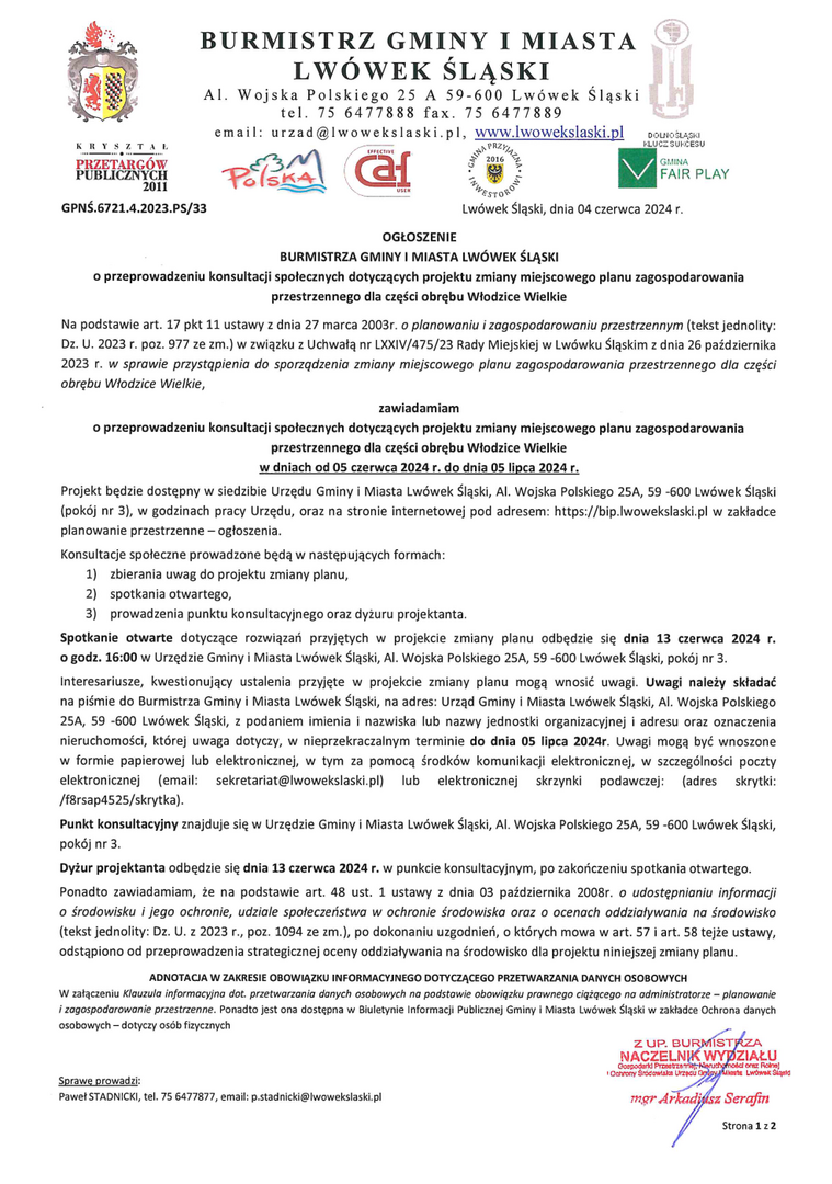 Treść ogłoszenia

