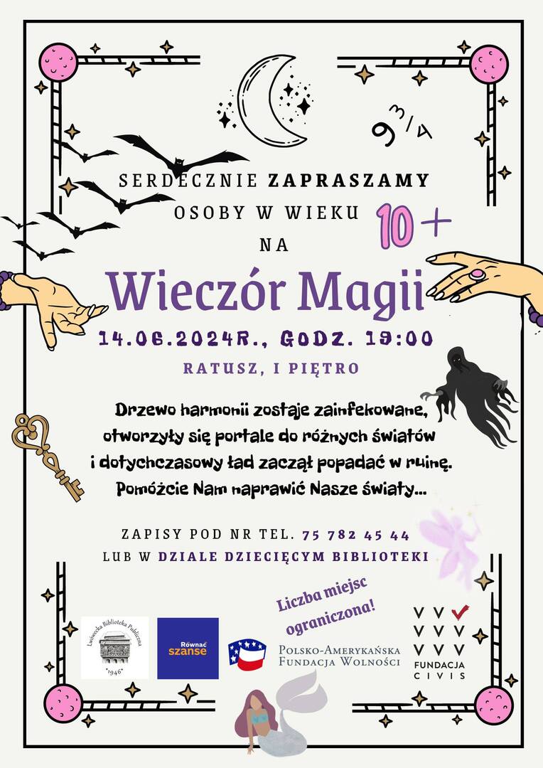 WIECZÓR MAGII W BIBLIOTECE DZIECIĘCEJ