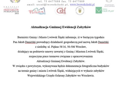 Aktualizacja Gminnej Ewidencji Zabytków