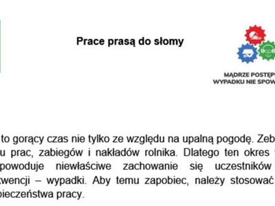 Prace prasą do słomy