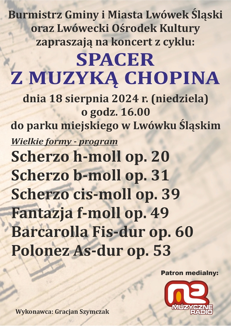 Zapraszamy na kolejny spacer z muzyką Chopina